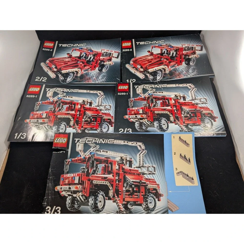 Lego Technic 8289 Fire Truck Instruction Manuals Booklets 1-3 & 1-2 Set‎